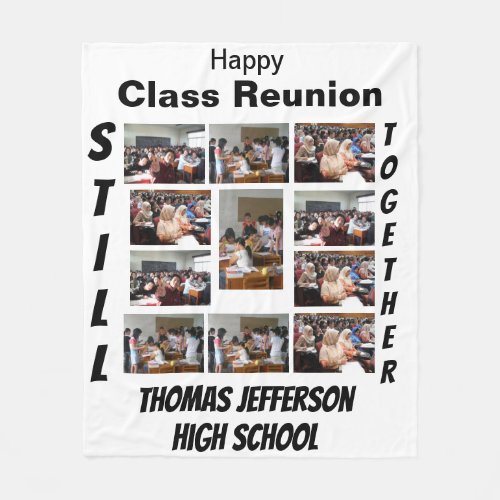 Custom Class Reunion 11 Photo Collage  Fleece Blanket