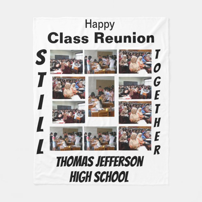 Custom Class Reunion 11 Photo Collage  Fleece Blanket (Front)