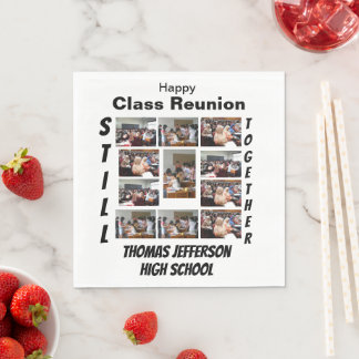 Custom Class Reunion 11 Photo Collage Napkins