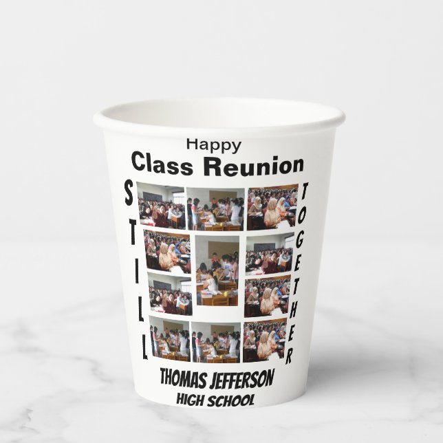 Custom Class Reunion 11 Photo Collage  Paper Cups (Front)