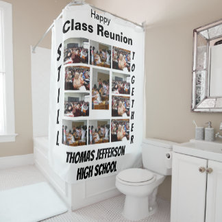 Custom Class Reunion 11 Photo Collage Shower Curtain