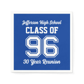 Custom Class Reunion, 30 Year Reunion Party Napkins