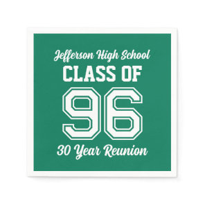 Custom Class Reunion, 30 Year Reunion Party Napkins