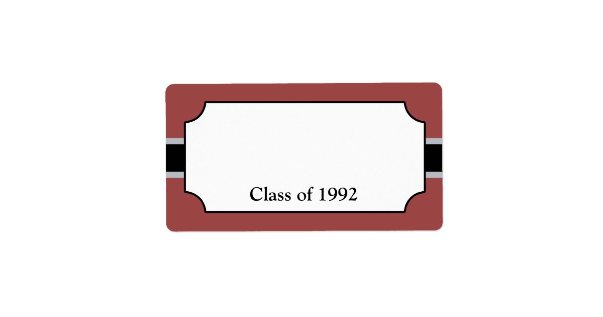 Custom class reunion name tag labels zazzle