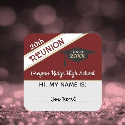 Custom Class Reunion Name tag Sticker