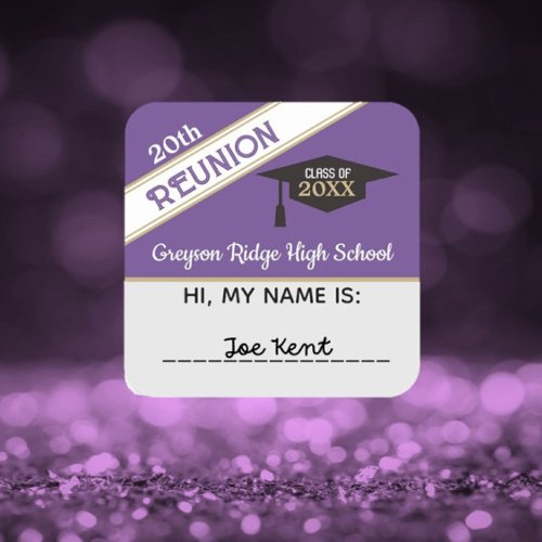 Custom Class Reunion Name tag Sticker