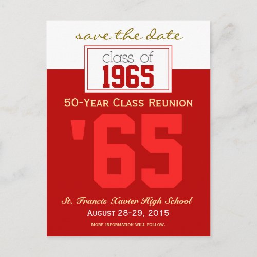 Custom Class Reunion Save_the_Date Announcement