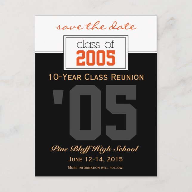 Custom Class Reunion Save-the-Date Announcement (Front)
