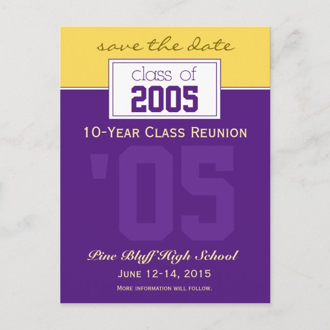 Custom Class Reunion Save-the-Date Announcement (Front)