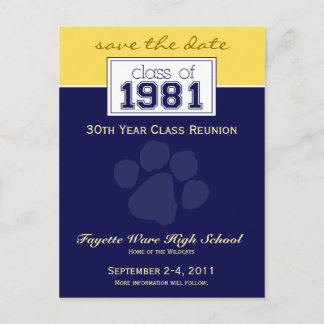 :custom Class Reunion Save-the-Date Announcement 2 Postcard