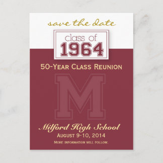 :custom: Class Reunion Save-the-Date Announcement Postcard