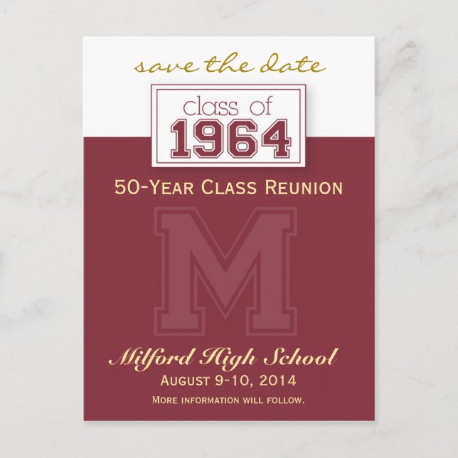 :custom: Class Reunion Save-the-Date Announcement Postcard (Front)