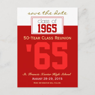 Custom Class Reunion Save-the-Date Announcement Postcard