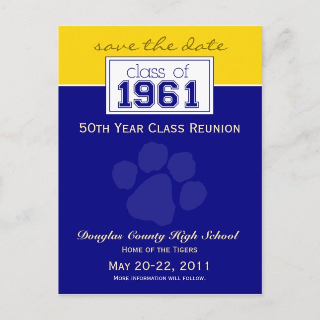 :custom Class Reunion Save-the-Date Announcement Postcard (Front)