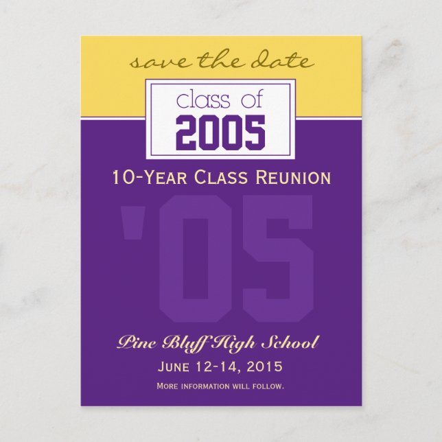 Custom Class Reunion Save-the-Date Announcement Postcard (Front)