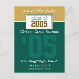 Custom Class Reunion Save-the-Date Announcement Postcard