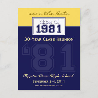:custom: Class Reunion Save-the-Date Announcement Postcard