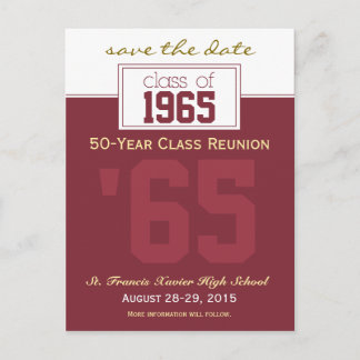 Custom Class Reunion Save-the-Date Announcement Postcard