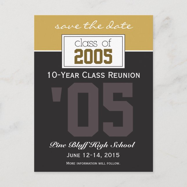 Custom Class Reunion Save-the-Date Announcement Postcard (Front)