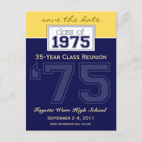 custom Class Reunion Save_the_Date Announcement Postcard