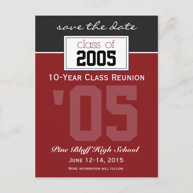 Custom Class Reunion Save-the-Date Announcement Postcard (Front)