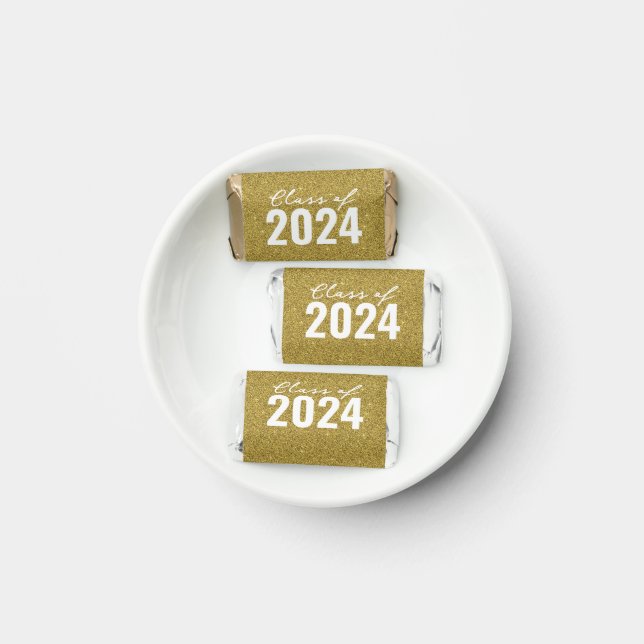 Custom Class Year Gold Glitter Hershey's Miniatures (Plate)