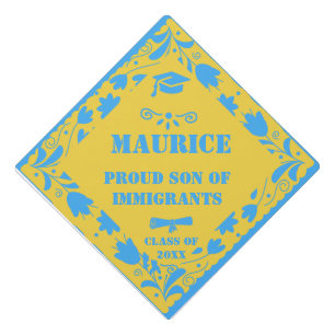 Custom Class Year Latino Papel Picado Spanish Graduation Cap Topper