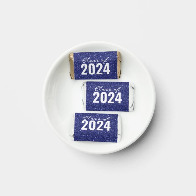 Custom Class Year Navy Blue Glitter Hershey's Miniatures (Plate)