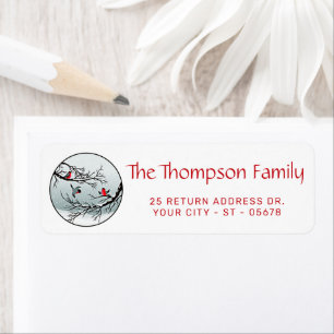 Custom Classic Birds Snow Landscape Return Address Label