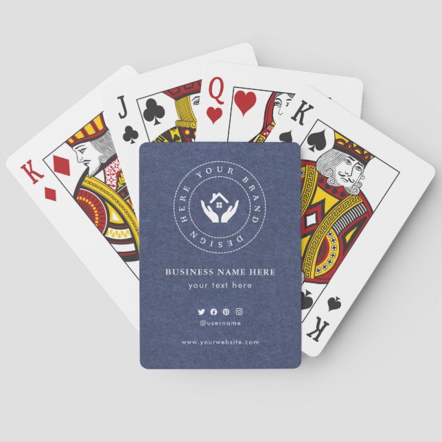 Custom Classic Business Logo & QR Code Poker Cards (Back)
