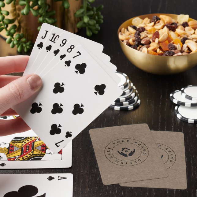 Custom Classic Business Logo & QR Code Poker Cards (In Situ)