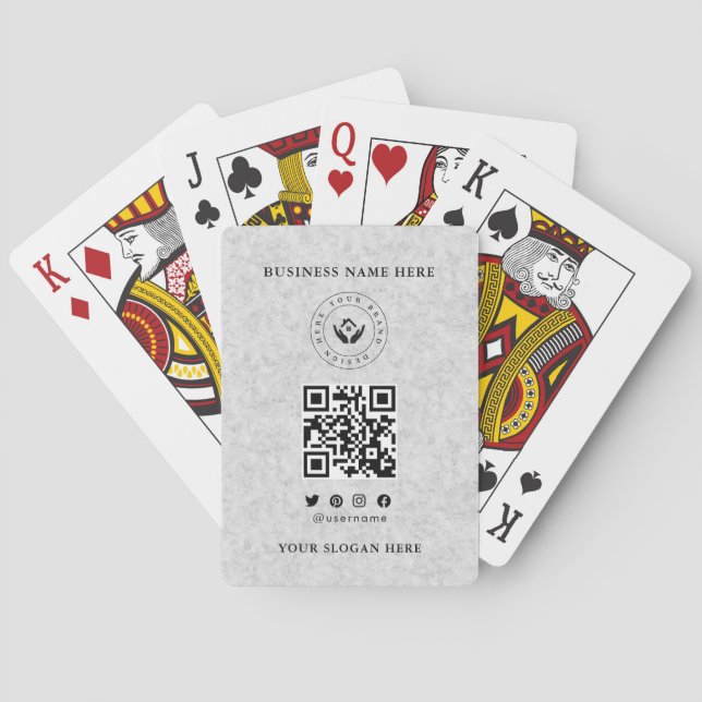 Custom Classic Business Logo & QR Code Poker Cards (Back)