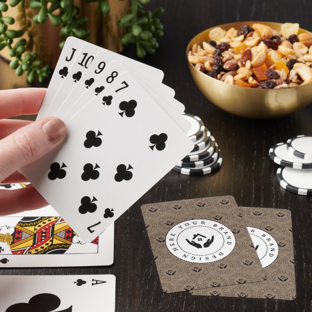 Custom Classic Business Logo & QR Code Poker Cards (In Situ)