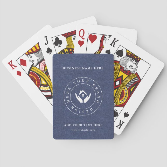 Custom Classic Business Logo & QR Code Poker Cards (Back)