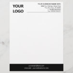 Custom Classic Business Office Letterhead and Logo<br><div class="desc">Custom Simple Black and White Business Office Letterhead with Logo - Add Your Logo - Image / Business Name - Company / Address - Contact Information - Resize and move or remove and add elements / image with customization tool.</div>
