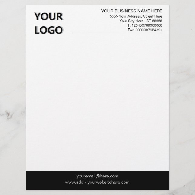 Custom Classic Business Office Letterhead and Logo (Front)