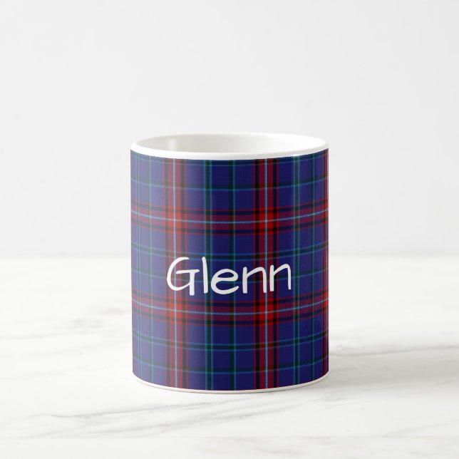 Custom Classic Clan Glenn Tartan Plaid Mug (Center)