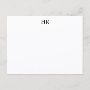 Custom Classic Elegant Minimalist Monogram Note Card