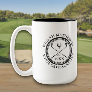 Custom Classic Golf Club Name Personalized Two-Tone Coffee Mug