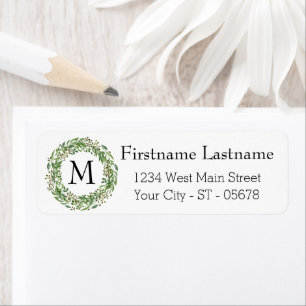 Custom Classic Green Laurel Wreath Leaves Pattern Label