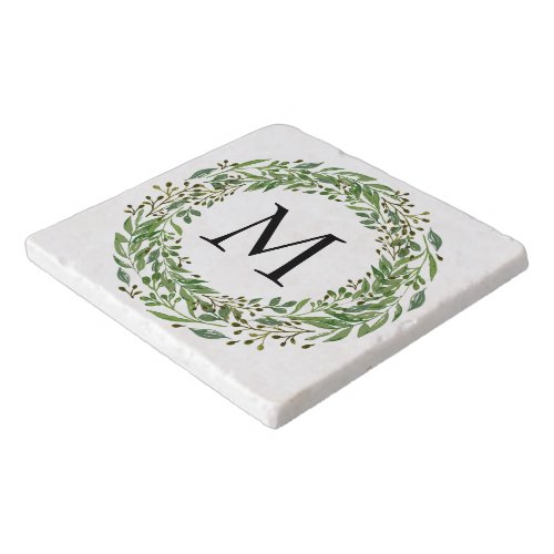 Custom Classic Green Laurel Wreath Leaves Pattern Trivet