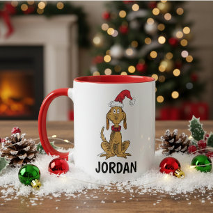 Custom Classic Grinch   Max - Santa Hat  Mug