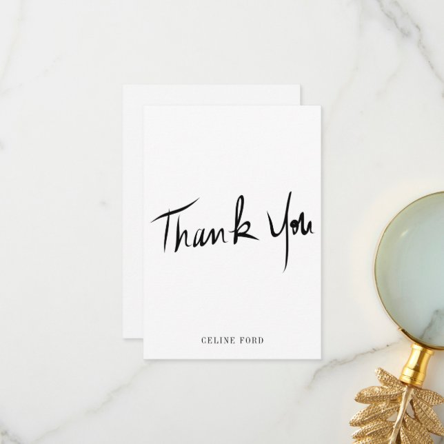 Custom Classic Hand-Painted Thank You Card (Front/Back In Situ)