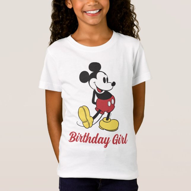 Custom Classic Mickey | Birthday Girl - Family T-Shirt (Front)