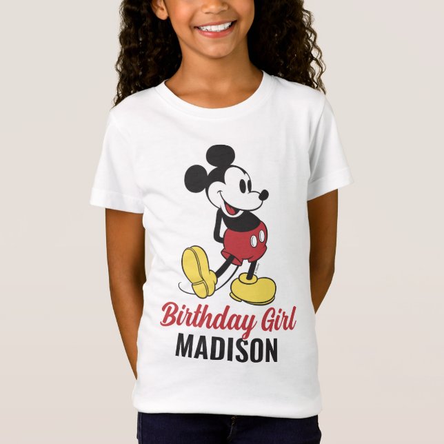 Custom Classic Mickey | Birthday Girl - Family T-Shirt (Front)