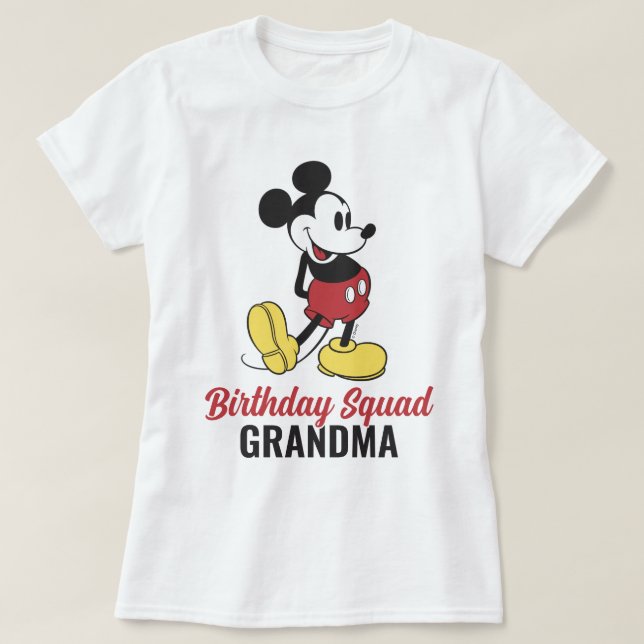 Custom Classic Mickey | Birthday Sqad - Family T-Shirt (Design Front)