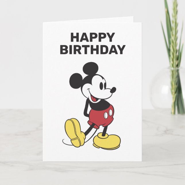 Custom Classic Mickey Mouse Birthday Card (Front)