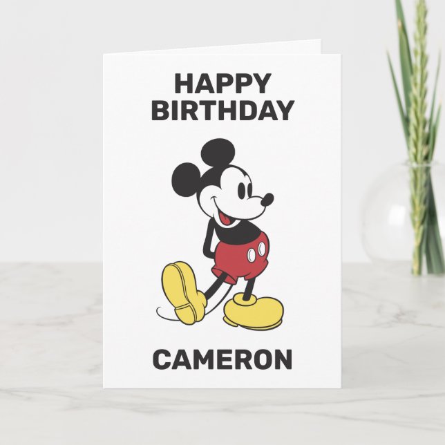 Custom Classic Mickey Mouse Birthday Card (Front)