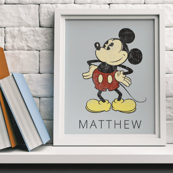 Custom Classic Mickey | Vintage Hands On Hips Poster by MickeyAndFriends at Zazzle