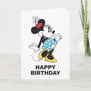 Custom Classic Minnie Mouse Birthday Card by MickeyAndFriends at Zazzle